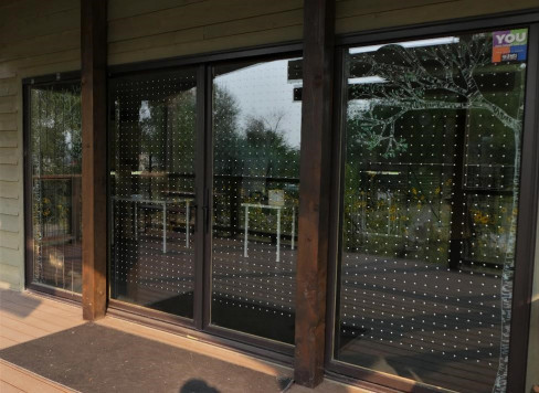 Tracy Aviary Nature Center bird tapped sliding glass doors Linda Johnson 1